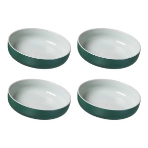 Ritzenhoff & Breker Jasper Suppenschalen, 4er Set, Grün. Geschirr aus Steinzeug mit matter Außenseite.