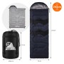 Dunkelblauer ECD Germany Schlafsack mit Packtasche für Camping & Outdoor.