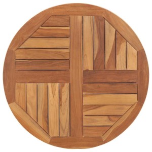 vidaXL Tischplatte Massivholz Teak Rund 2,5 cm 70 cm 48985