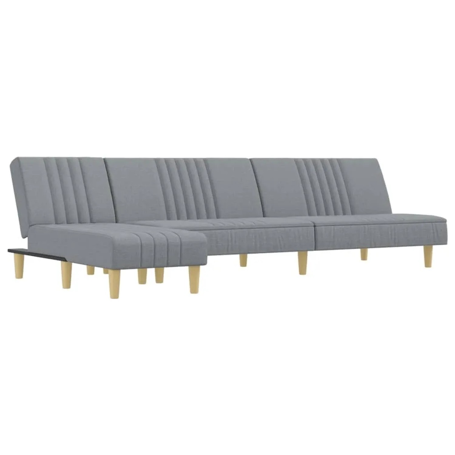 vidaXL Schlafsofa in L-Form Hellgrau 255x140x70 cm Stoff 3157235 günstig online kaufen