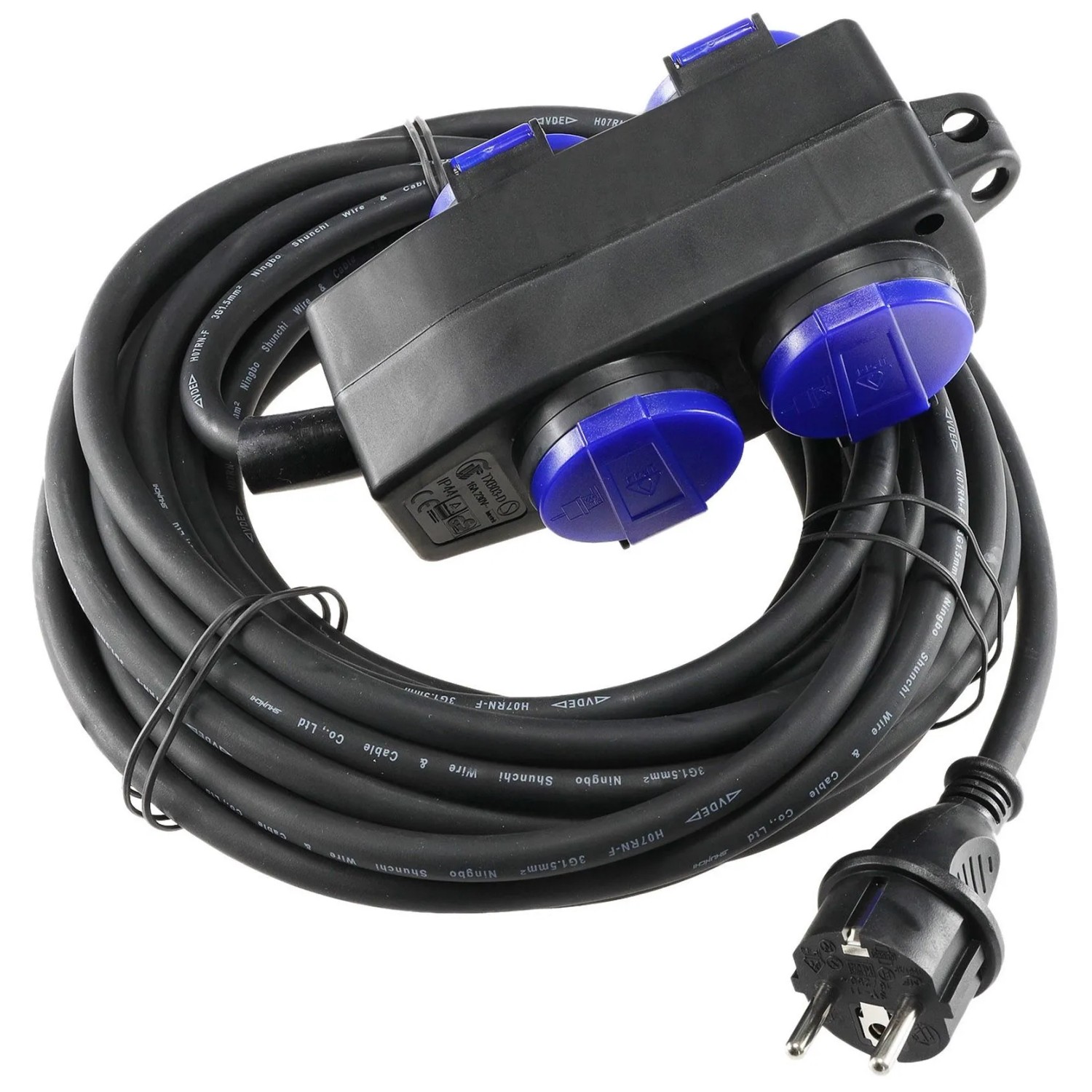 ChiliTec Werkstatt Steckdose 4Fach 10m Kabel IP44 Mit Aufhänger H07RN