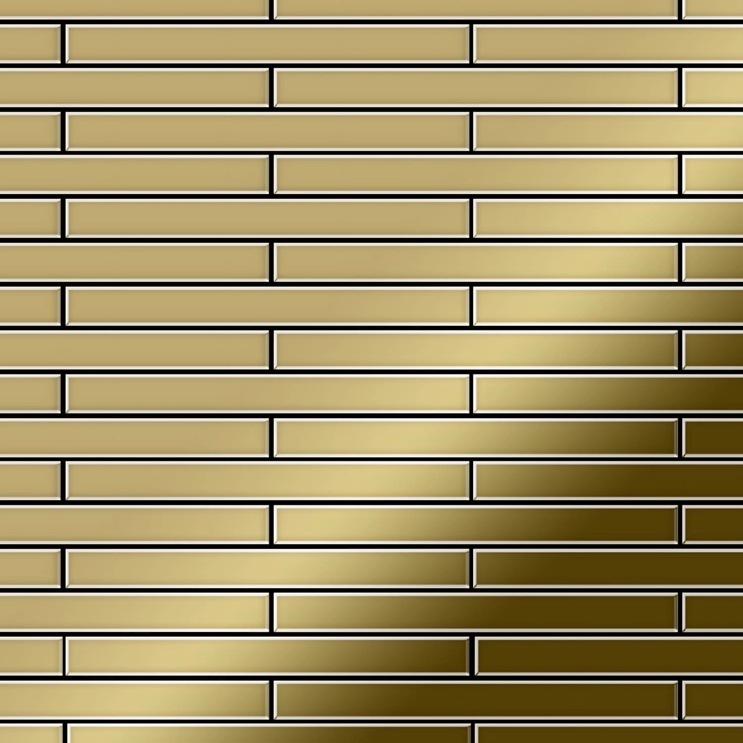 ALLOY Mosaik Fliese Massiv Metall Titan Hochglänzend Gold 1,6mm Stark Avenu günstig online kaufen