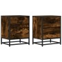 vidaXL Nachttische 2 Stk, Räuchereiche 40x31x50 cm Holzwerkstoff 848679