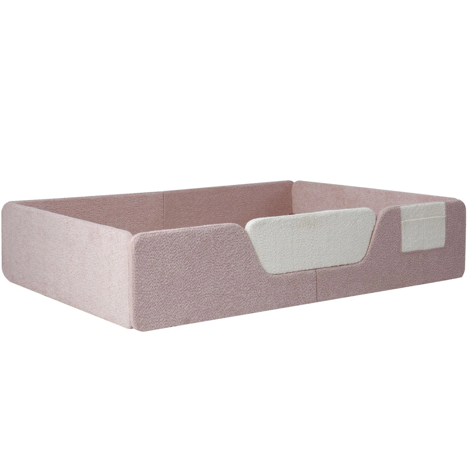 okwish Polsterbett 140x190cm mit Sicherheitsgitter Kinderzimmer Rosa ohne Matratze