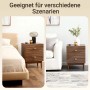 Brauner SoBuy Vintage Nachttisch mit 2 strukturierten Schubladen, vielseitig als Beistelltisch neben Bett und Sofa.