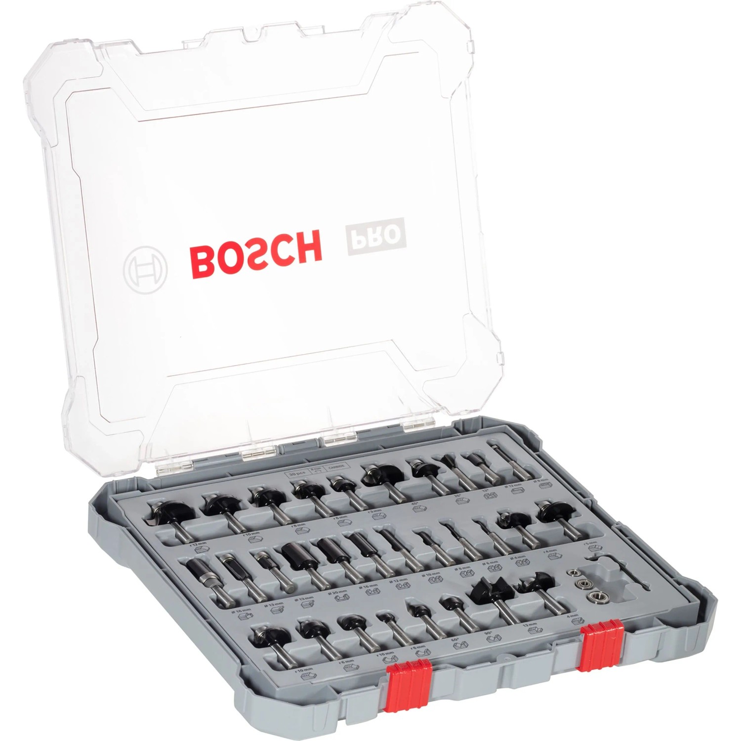 Bosch Professional Frässtift Bosch Fräser-Set, 8-mm-Schaft, 30-teilig