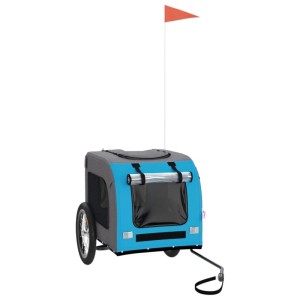 vidaXL Fahrradanhänger Hunde Blau und Grau Oxford-Gewebe und Eisen 93834