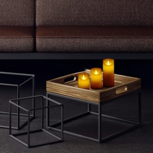 Relaxdays LED Kerzen 3er Set Echtwachs Creme Mit Fernbedienung und Timer 17,5 cm x 7,5 cm