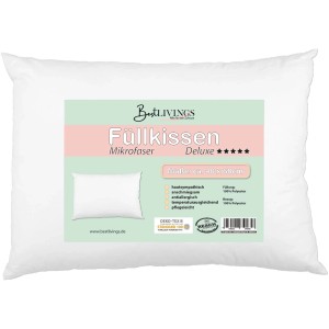 Weißes Bestlivings Füllkissen 40x60 cm mit Mikrofaserbezug und Polyesterfüllung.