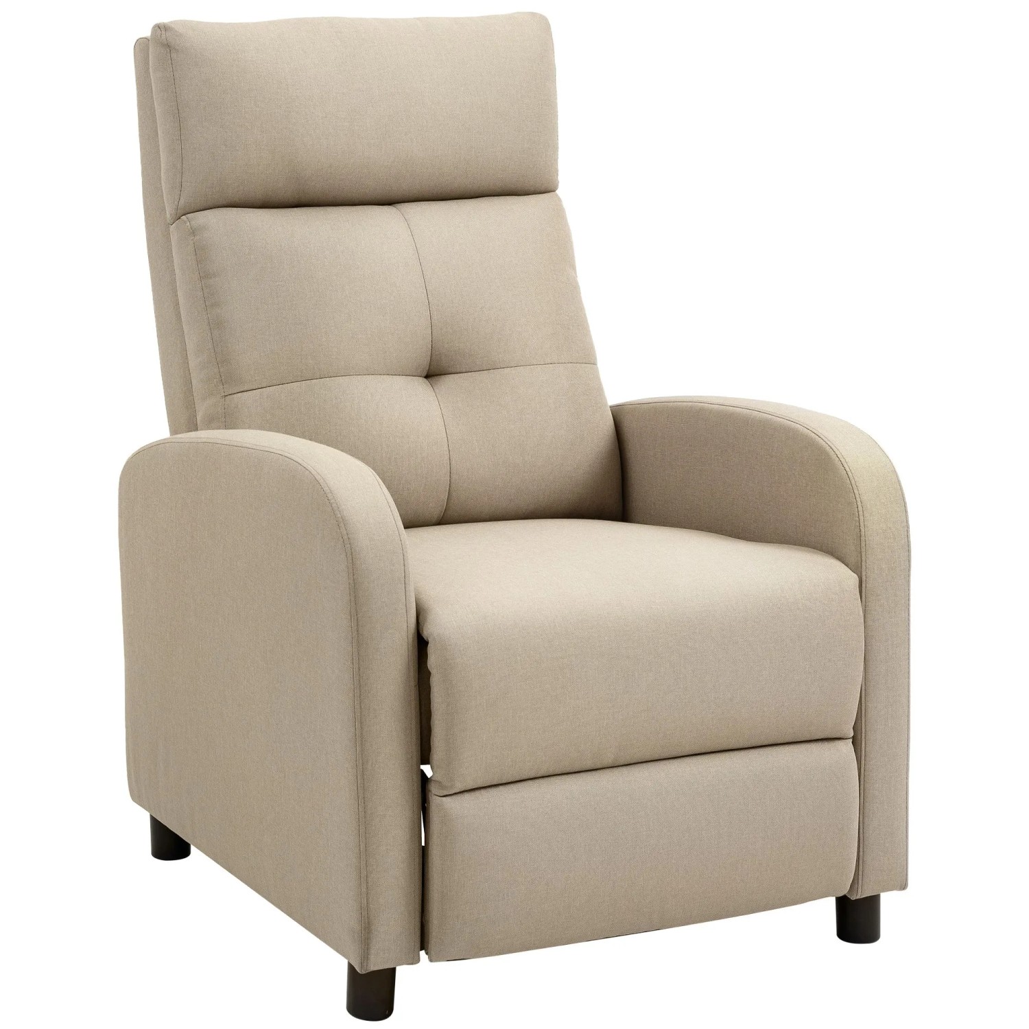 HOMCOM Sofa Recliner Polyester 87L x 67B x 98H cm Beige
