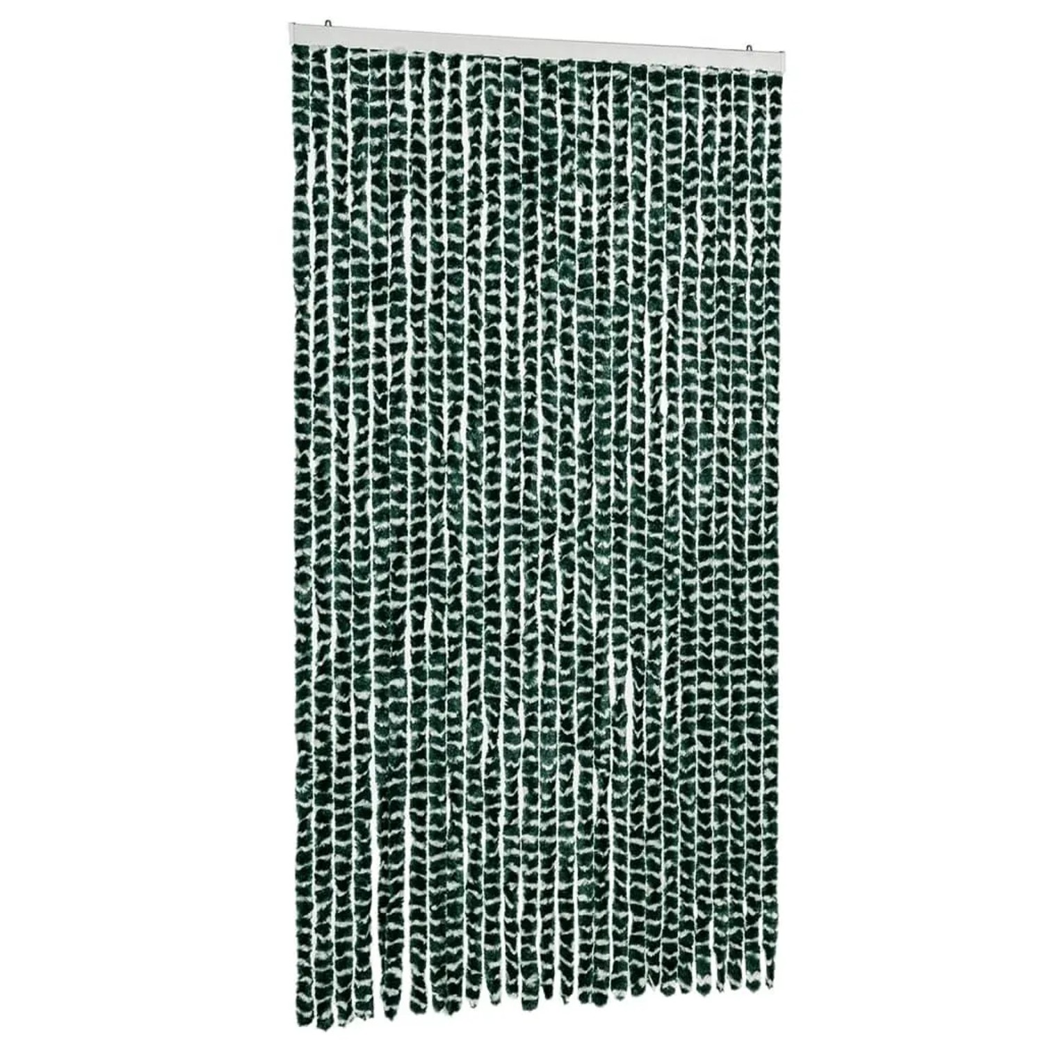 vidaXL Fliegenvorhang Grün und Weiß 118x220 cm Chenille 4004887