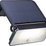 Schwarze LED Solar Wandleuchte mit PIR Sensor, 8W, 1000 Lumen für den Außenbereich.