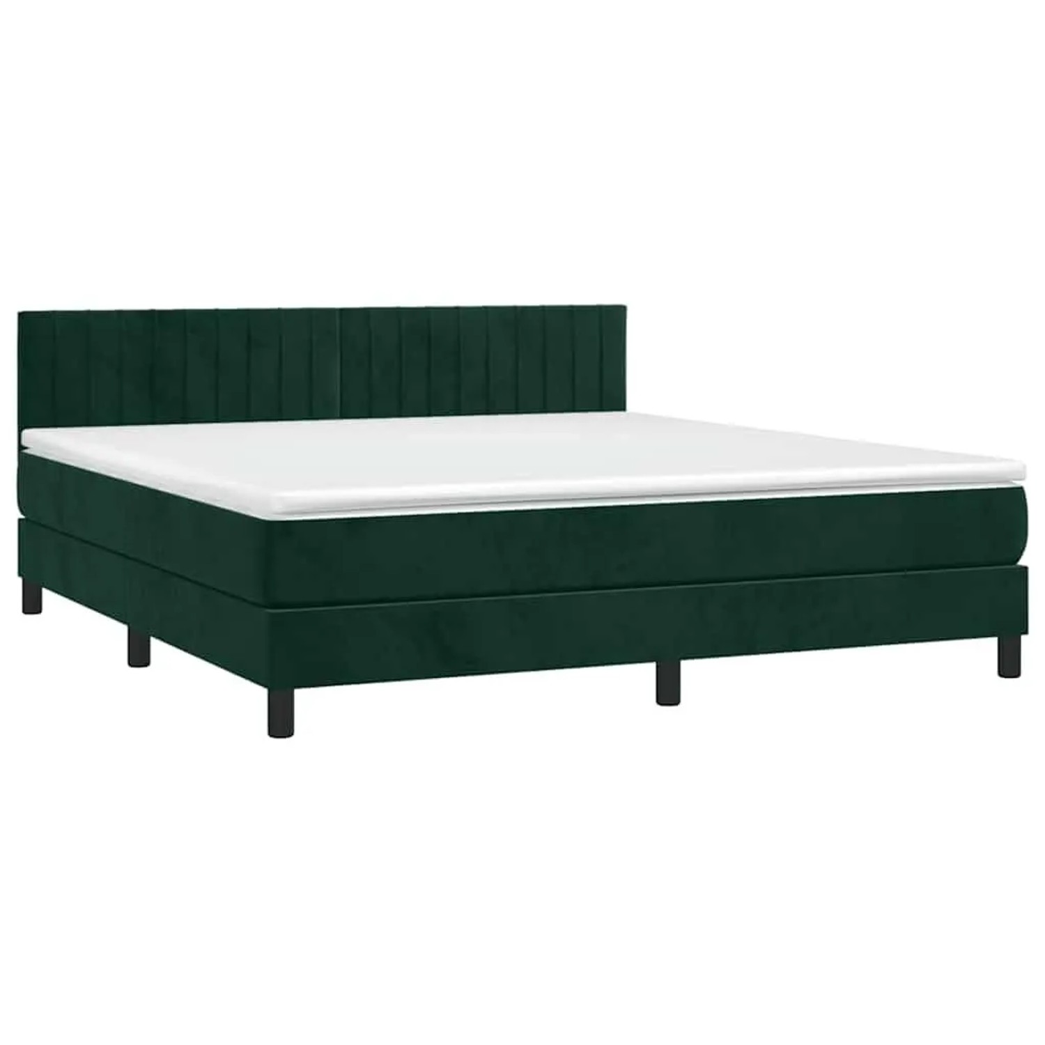 vidaXL Boxspringbett mit Matratze & LED Dunkelgrün 160x200 cm Samt 3134534 günstig online kaufen