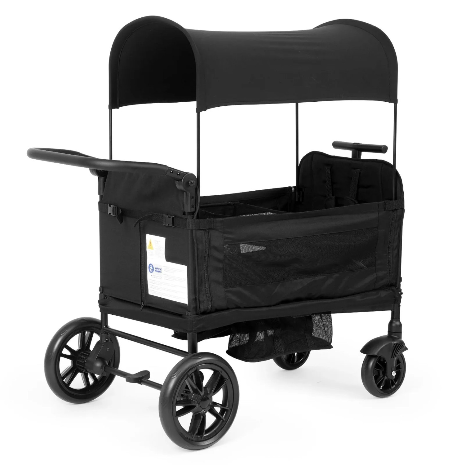 Merax Bollerwagen Kinder Faltbar 2 Sitze Sonnendach Schwarz