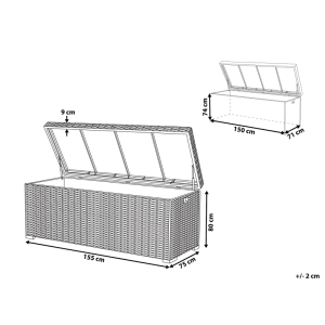 Beliani Truhe MODENA Dunkelbraun 75x155x80