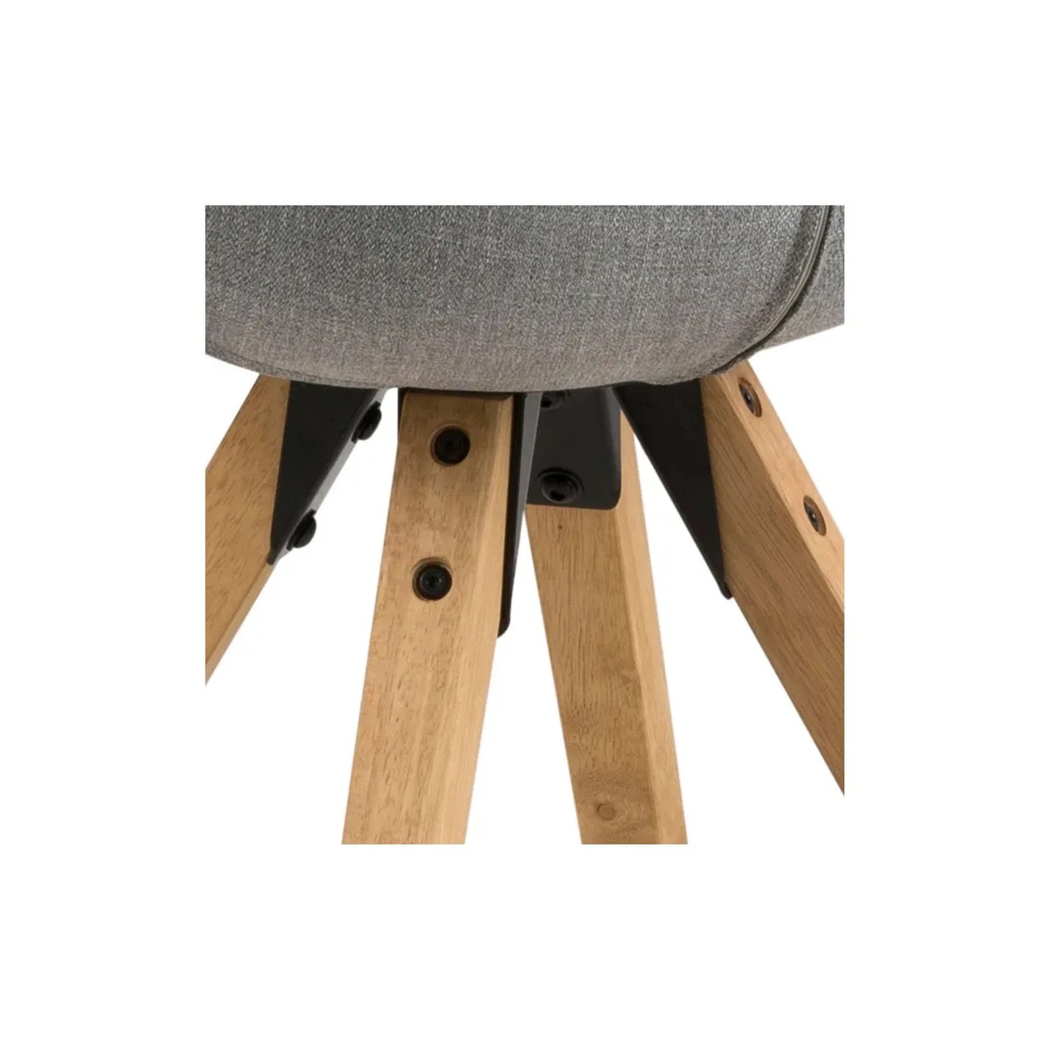 Detailansicht: Grauer ebuy24 Dima Esszimmerstuhl mit Holzbeinen.