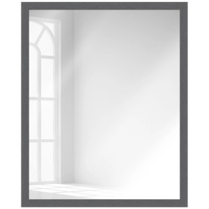 Moderner Wandspiegel H960 in Grau mit Holzrahmen, 43x53 cm. Ideal für Wohnraum.