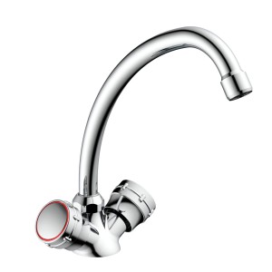 Eisl Spültischarmatur Grando, Chrom, Zweigriffarmatur mit schwenkbarem Auslauf.