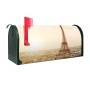 Grüner Banjado US Briefkasten mit Paris Motiv, Stahl, 48x22x16cm.