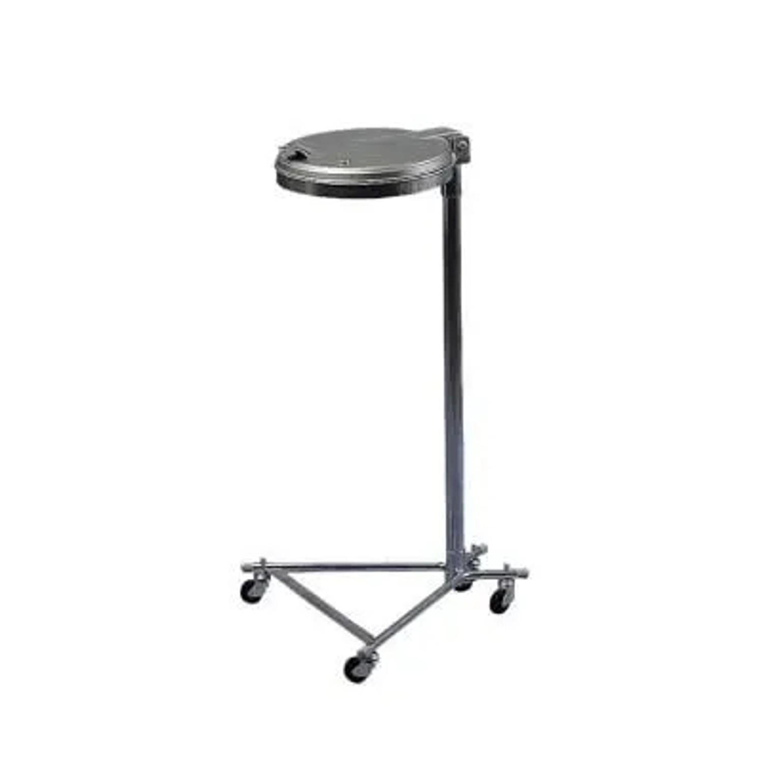 PROREGAL Robuster Einzel Abfallsammler Mit Metall Deckel Mit 4 Rollen 35 cm Einwurföffnung HxBxT 100 x 49 x 52 cm Stahl Verzinkt Verzinkt