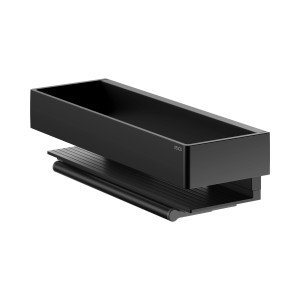 Keuco Duschkorb Edition 11 Black Selection mit Glasabzieher, schwarz-matt. Badaccessoire für Dusche.