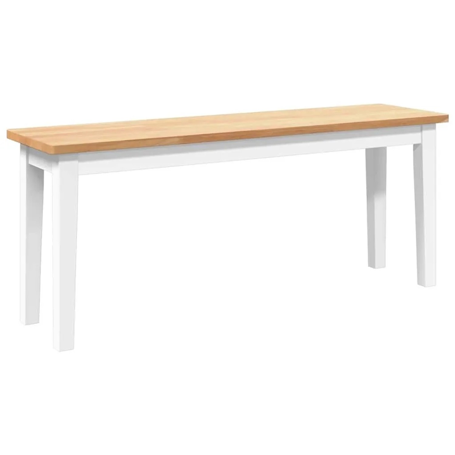 vidaXL Bank 110 cm Weiß Massivholz Gummibaum 4102607