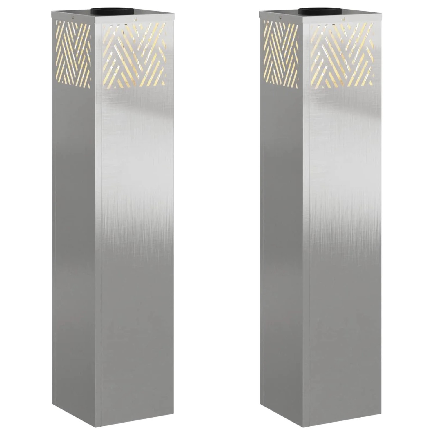 vidaXL Solar LED Weg Licht 2 Stk Silber Edelstahl 879734