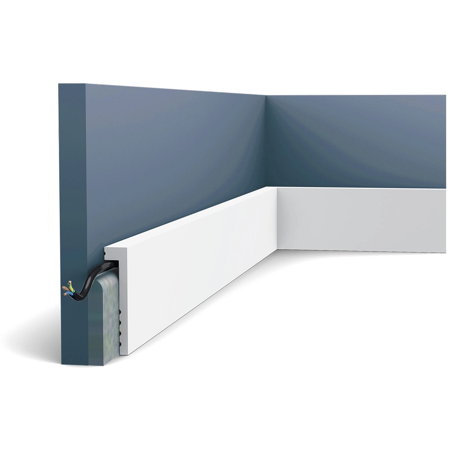 ORAC DECOR SX171 AXXENT Abdeck-Sockelleiste Stuckleiste Zierleiste Fußleiste 2 m 200 cm x 10 cm x 2,2 cm Weiß