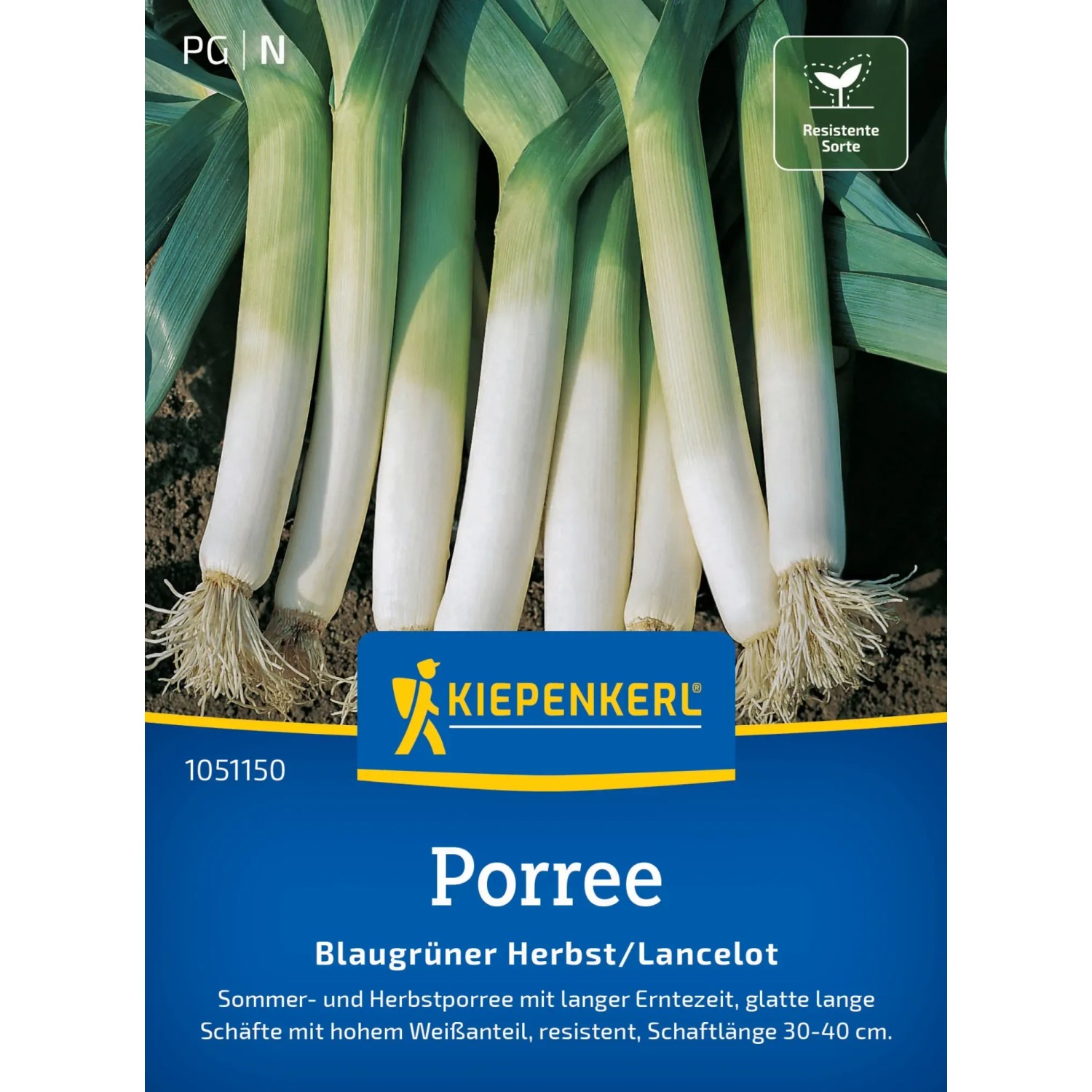 Kiepenkerl Porree Blaugrüner Herbst/Lancelot Gemüsesamen auf der Verpackung.