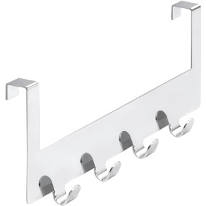 Siro Türgarderobe mit 4 Haken, Chrom glänzend, zum Einhängen an der Tür.