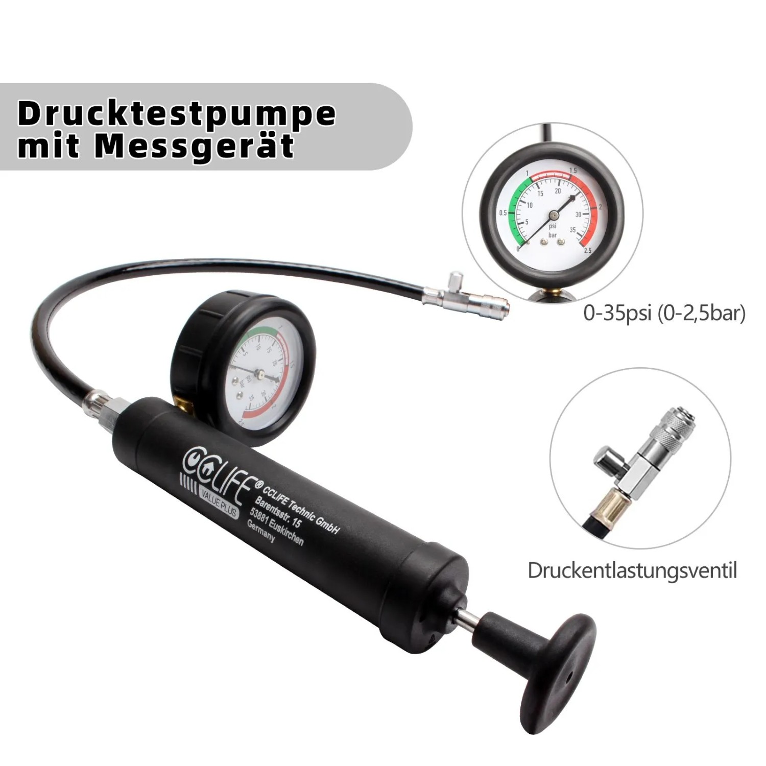CCLIFE 28tlg Kühlsystem Tester Abdrückgerät Befüllgerät Kühler Lecksucher_4