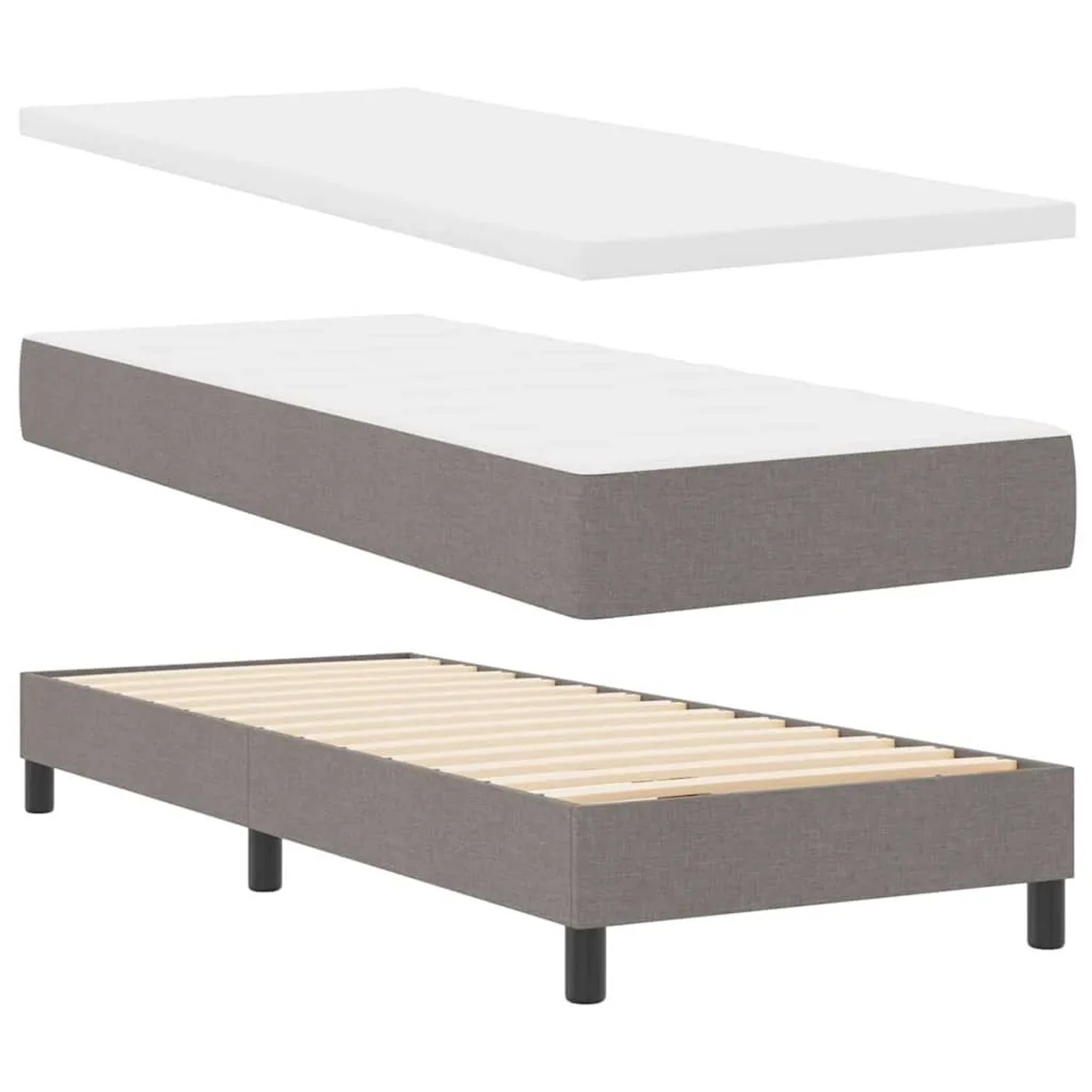 vidaXL Boxspringbett mit Matratze Taupe 80 x 200 cm 3341136 günstig online kaufen
