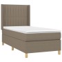 Boxspringbett Taupe (100x200 cm) mit Matratze und Kopfteil.