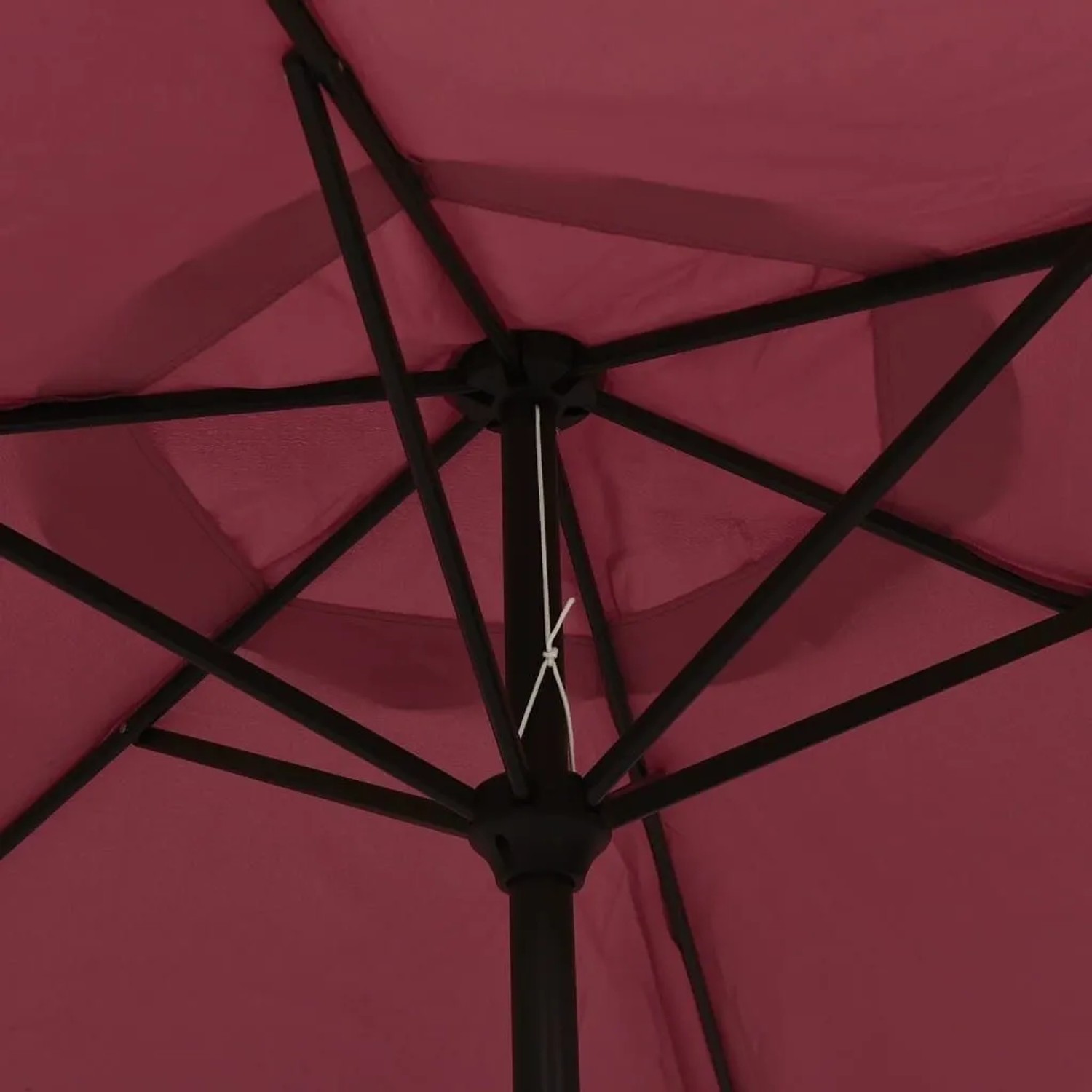 vidaXL Sonnenschirm, Burgunderrot, 200x224cm, Aluminium. Innenansicht des geöffneten Schirms.