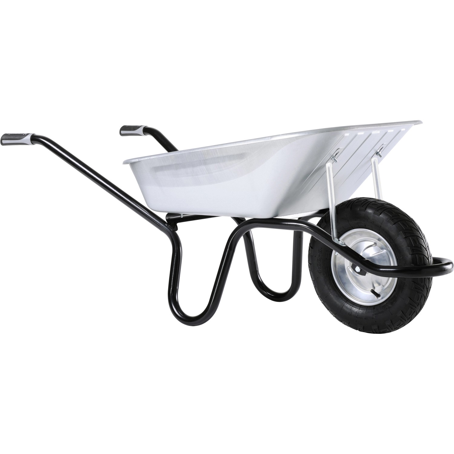 Haemmerlin Einrad-Schubkarre, verzinkte Mulde, 100 l Volumen, 200 kg Traglast, Luftrad.