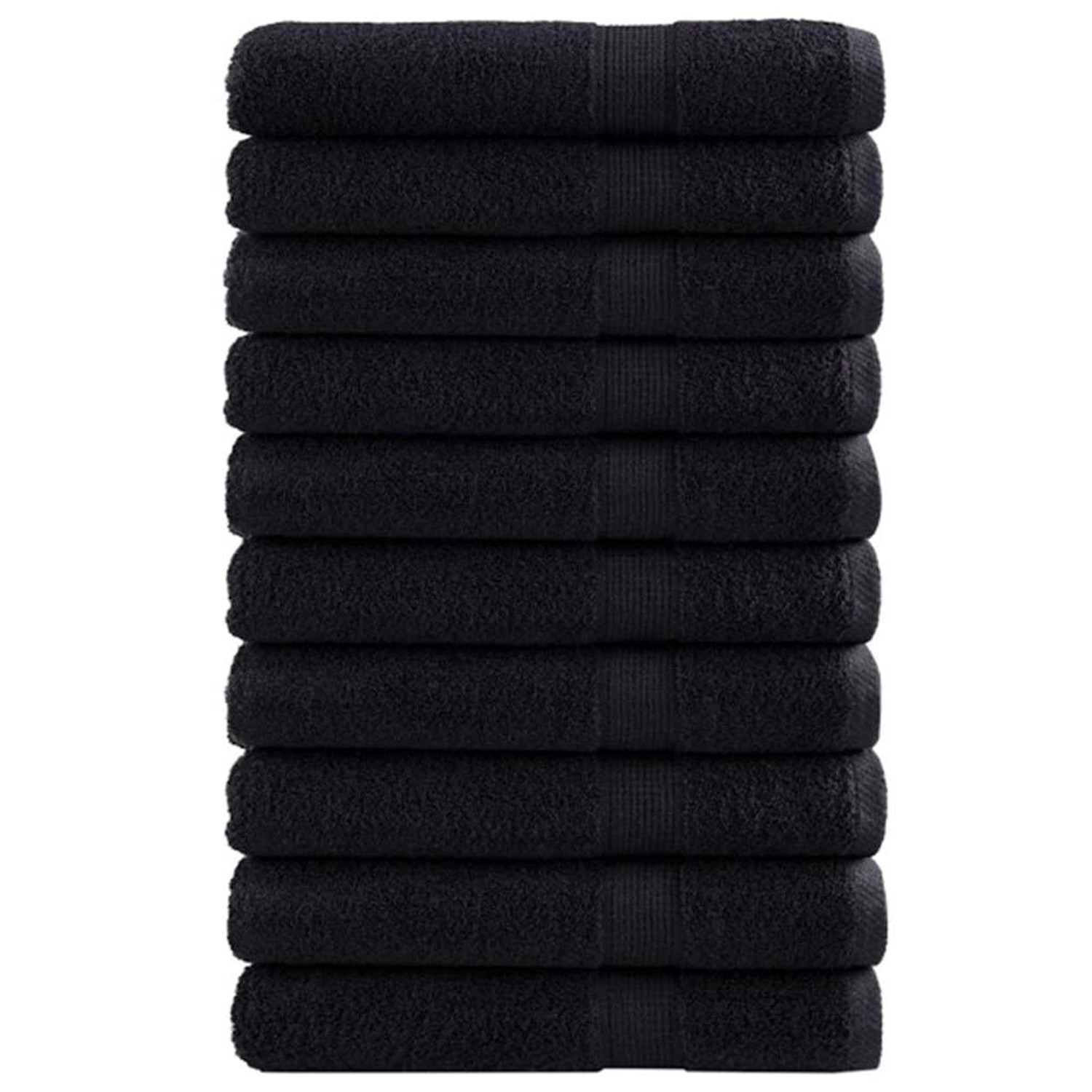 vidaXL 600g/m² Gästetücher SOLUND 25 Stk Schwarz 80 x 200 cm Baumwolle 42008317