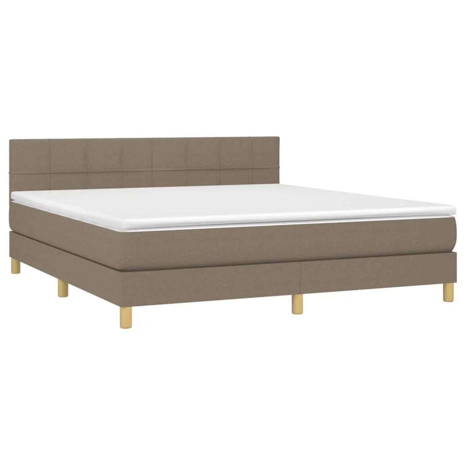 vidaXL Boxspringbett mit Matratze & LED Taupe 160x200 cm Stoff 3133729 günstig online kaufen