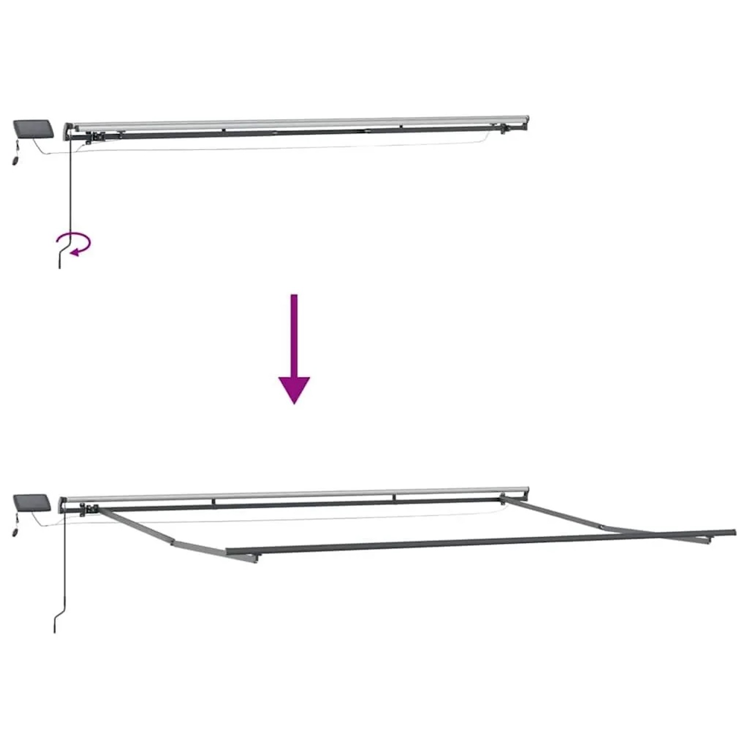 vidaXL Einziehbare Markise Mehrfarbig 450 x 300 cm Stoff 3330932_12