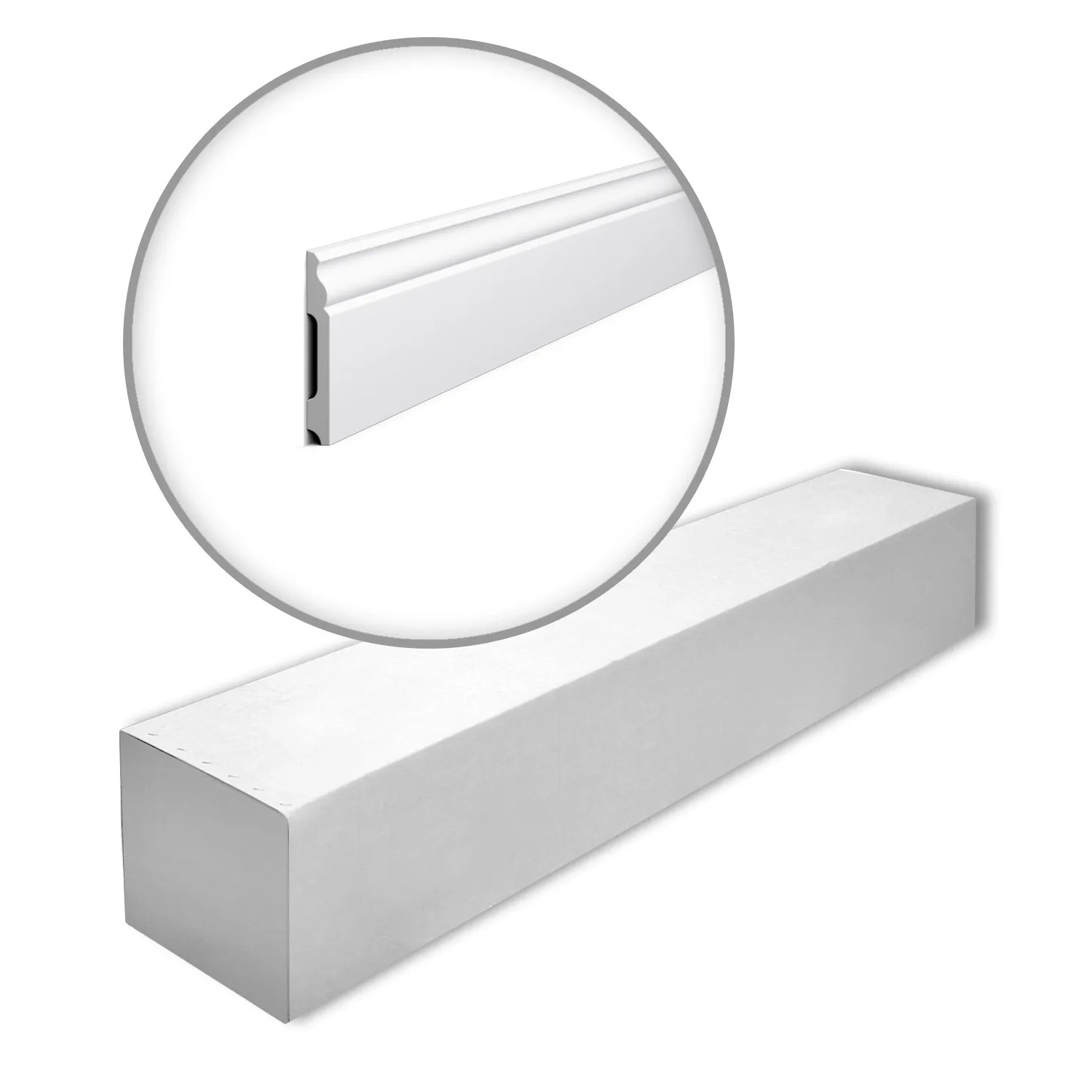 NOEL & MARQUET NMC FB2F-Box WALLSTYL Sockelleisten 1 Karton Set mit 10 Stuckleisten 20 m Weiß
