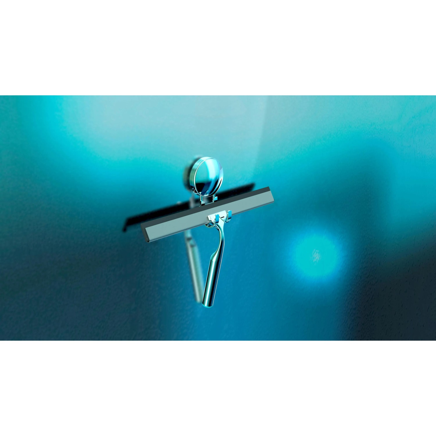 Eisl Glasabzieher für Dusche mit Wandhalterung, Montage ohne Bohren.