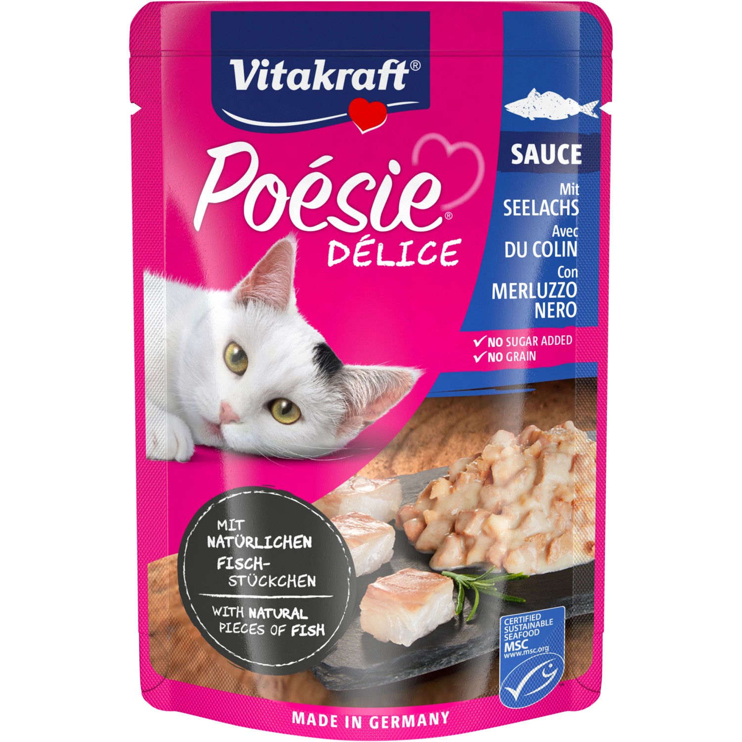 Vitakraft Poésie® Délice Seelachs in Sauce MSC 85 g