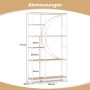 Costway Geometrisches Bücherregal Holz & Metall ‎Natur 100 x 30 x 177 cm_3