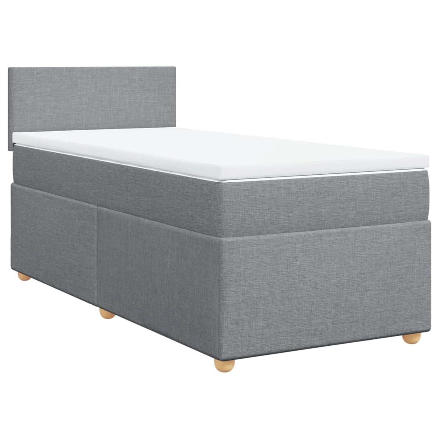 vidaXL Boxspringbett mit Matratze Hellgrau 90x190 cm Stoff 3286528