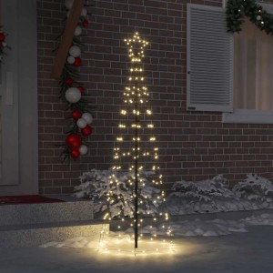 vidaXL LED Weihnachtsbaum mit Erdspießen Warmweiß 250 cm Eisen 42018749