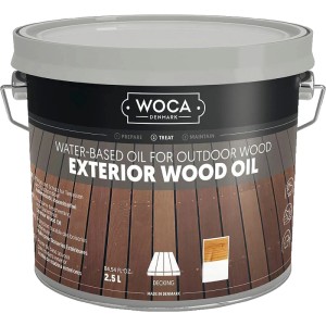 Woca Exterior Holzpflegeöl 2,5 l Grau mit UV-Schutz für Außen, in grauer Dose.