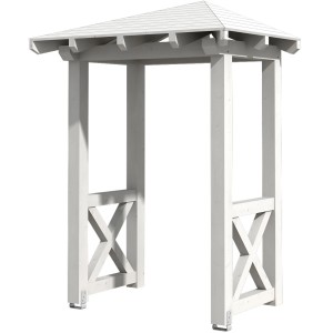 Weißes Skan Holz Haustür-Vordach Wesel 4 aus Holz, 188x126 cm. Stabiles Eingangs-Vordach.