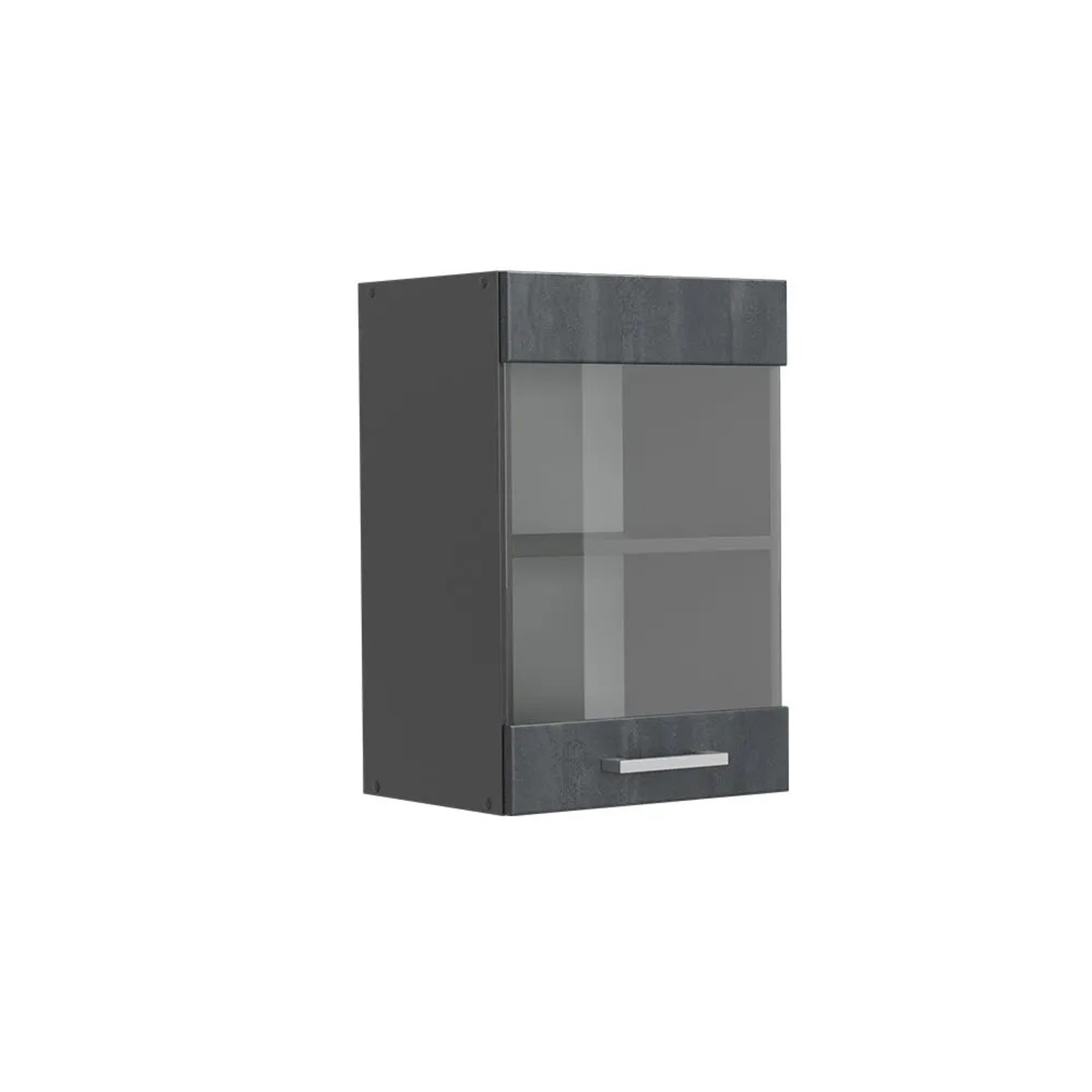 Vicco Küchenglasschrank R-Line Glashängeschrank Schwarz Beton Anthrazit 40 cm