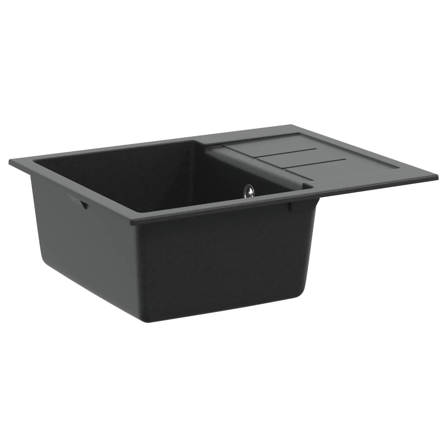 vidaXL Waschbecken Schwarz 620 x 500 mm 80% Quarz und 20% Harz 42028396