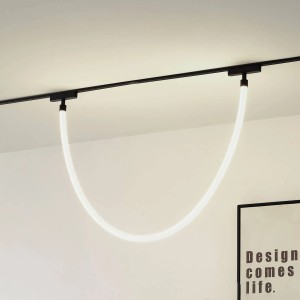 Lindby LED Deckenleuchte Lumaro 10038156 Modern in Weiß aus Textil 1-flammig Wohnzimmerleuchte