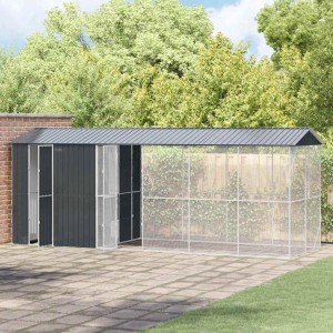 vidaXL Vogelkäfig Anthrazit 645 x 208 x 247 cm Verzinkter Stahl 3325154